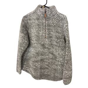 Simply Southern Medium Nomadic Fisherman Grey Quarter Zip Sherpa